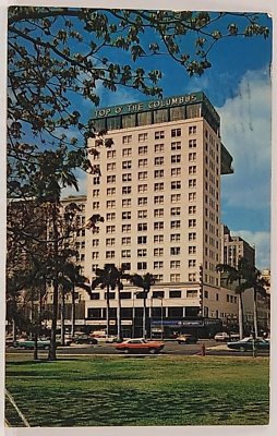 Postcard Columbus Hotel Biscayne Boulevard at First St. Miami Florida Vintage $4.85