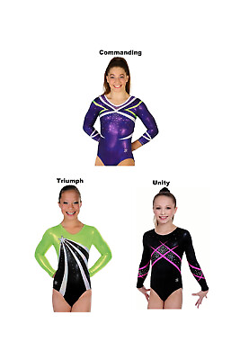 #ad NEW Commanding Triumph Unity Girls Gymnastics Competition Leotards $189.95