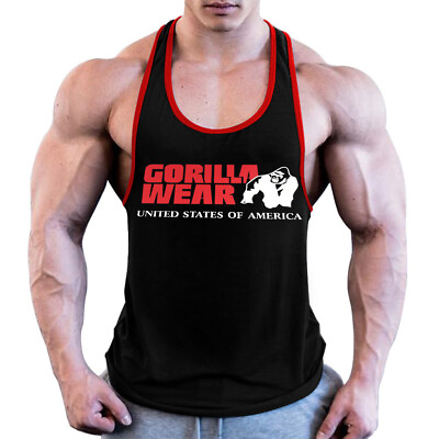 #ad Gorilla wear cotton sleeveless tank top men Fitness muscle shirt Bodybuilding $8.55