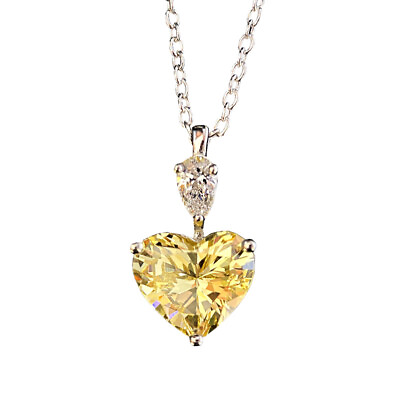#ad Fashion Heart Cut Cubic Zircon 925 Silver Necklace Pendant Anniversary Gift C $2.52