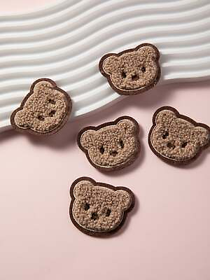 5pcs Cartoon Bear Head Design DIY Sewing Patch Iron On Patch Sew On Patch $6.32