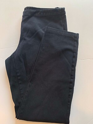 #ad Eileen Fisher Side Zip Straight Leg Black Pants SZ 4P $22.99