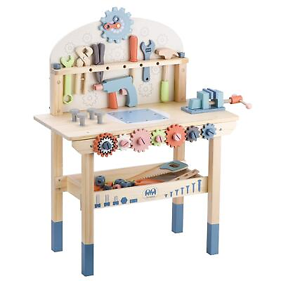 Tool Bench for Kids Toy Play Workbench Wooden Tool Bench Workshop Workbench w... $114.70