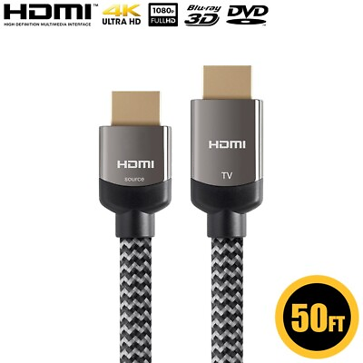 #ad 50FT Active HDMI Cable HDTV 4K 60Hz 1080p 3D 18Gbps XBOX PS4 In Wall CL3 Rated $141.45