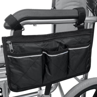 #ad Wheelchair Armrest Side Storage Bags Waterproof Portable Free Shipping $12.99