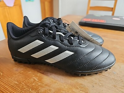 Adidas Goletto VIII TF J Youth Indoor Soccer Turf Shoe Size 3.5 Black White $28.50