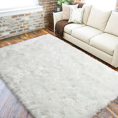 #ad LOCHAS Soft Fluffy Rugs Faux Fur Sheepskin Area Rug 50quot;X 60quot; Accent Rug OS196 $29.74