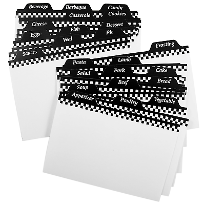 #ad Weatherbee Preprinted Recipe Card Tab Dividers Set Made in America 3 Inches X $14.70