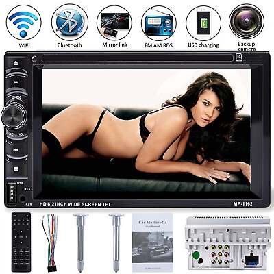 #ad 6.2quot;inch 2 DIN Car CD DVD Player Bluetooth Stereo Radio HD MirrorLink for GPS $91.54