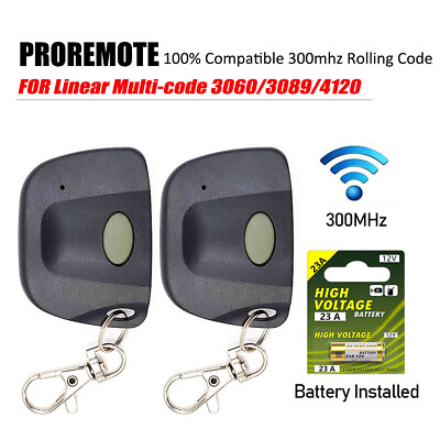 #ad 2PC Remote Control Garage Door Gate Opener Transmitter 10 Digit Pins Code 300MHz $19.98