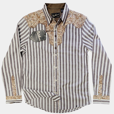 #ad Men#x27;s Shirt Western Button Up Casual 100% Cotton quot;Davinciquot; NWT Reg 49.99 $19.99