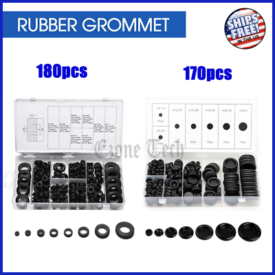 2 Styles Rubber Grommet Assortment Kit Set Firewall Hole Electrical Wire Gasket $10.07