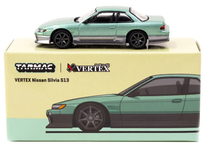 #ad Tarmac Works GLOBAL64 Green Grey VERTEX Nissan Silvia S13 1:64 Scale Diecast Car $14.99