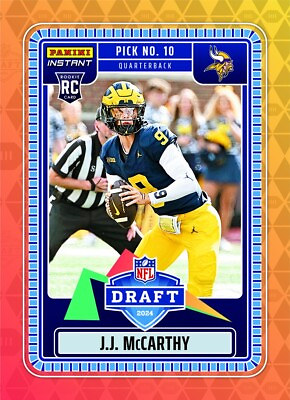 #ad 2024 PANINI INSTANT NFL DRAFT NIGHT JJ MCCARTHY Rookie Card RC PRESALE $7.99