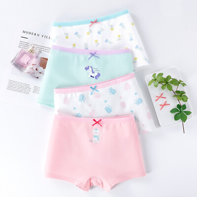 4 Pack Girls Knickers Soft Cotton Boxer Shorts Kids Underwear Pants 3 13 Years #ad $18.37