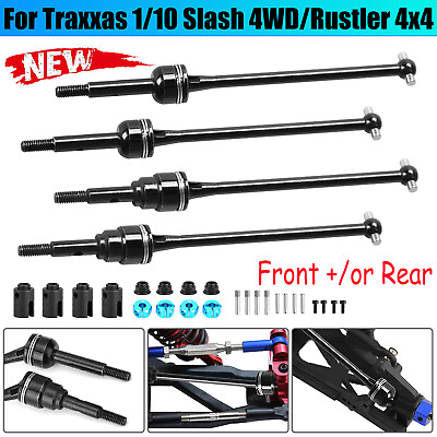 #ad Steel Frontamp; Rear CVD Drive Shaft for Traxxas 1 10 Slash 4WD Rustler 4x4 Upgrade $20.48