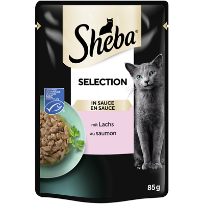 #ad SHEBA Sachets Delicate Stripes With Salmon IN Sauce 24 X 3oz 1956 € KG $43.26