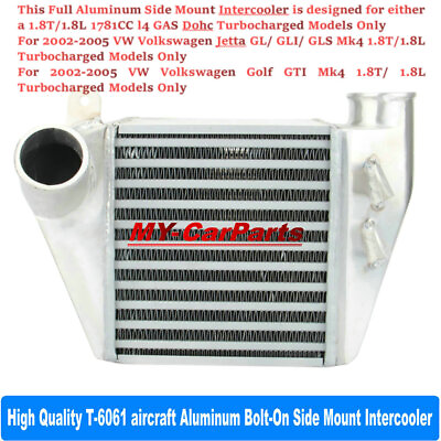 #ad Side Mount Turbo Intercooler Aluminum For 2002 2005 VW JettaGLGLIGLSMk4 1.8T $139.00