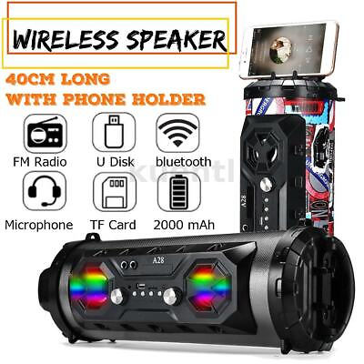 #ad Portable LED bluetooth Speaker Wireless Boombox Stereo Bass FM Radio TF USB AUX $42.50