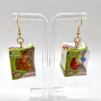 #ad Ren amp; Stimpy Earrings Nickelodeon Earrings 90s Y2K Earrings $9.99