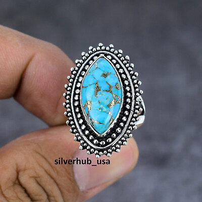#ad Blue Copper Turquoise 925 Sterling Silver Jewelry Handmade Ring Size 7quot; SA 195 $14.79