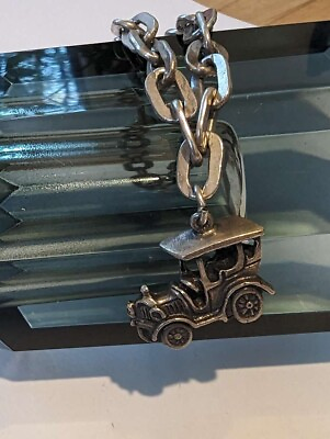 Armband Achtkant 835 Silber mit Auto Jugendstil 835 bestes Geschenk für Frauen EUR 155.00
