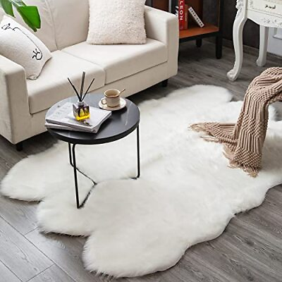 #ad Soft Fluffy Rugs Faux Fur Sheepskin Area Rug For Bedroom Floor Mat Carpet For Li $89.30