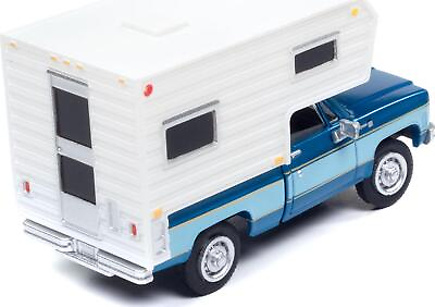 #ad 1977 Chevrolet Fleetside Pickup Truck With Camper Blue Metallic And Light Blue $33.44