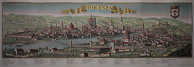 #ad Florence Firenze Fiorenza Large Panorama Original From Probst Um 1740 $4579.29