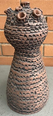 #ad #ad Vintage Multi Spout Textured Ceramic Stoneware Vase Modern Studio Pottery MCM $225.00