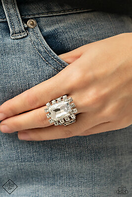 #ad Paparazzi Jewelry Galactic Glamour White Ring $5.00
