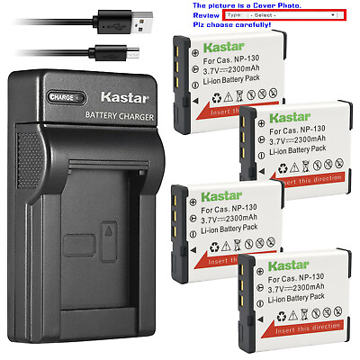 #ad Kastar Battery Slim USB Charger for NP 130 amp; Casio Exilim EX ZR100WE EX ZR200BK $6.59