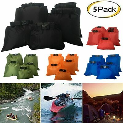 #ad 5PCS Waterproof Dry Bag Outdoor Swimming Kayaking Drifting Buckled Storage Sack $13.99