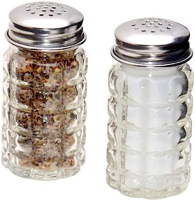 #ad Retro Style Salt and Pepper Shakers with Stainless Tops Set of 2 $8.50