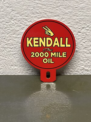 #ad KENDALL 2000 Mile Metal Plate Topper Sign Gas Oil Sales Service Station Garage $29.99