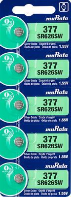 #ad MURATA SONY 377 SR626SW 5 piece SR626 V377 Watch Battery USA seller $2.84