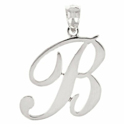 #ad 14k Yellow White or Rose Gold Initial Letter B Alphabet A Z Charm Pendant $190.49