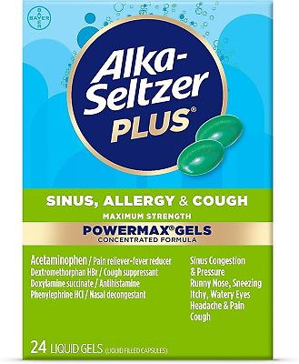 #ad Alka Seltzer plus Maximum Strength Power Max Sinus Allergy and Cough Medicine f $16.85