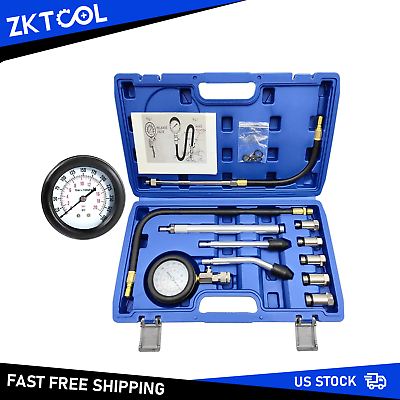 11 Pcs Cylinder Compression Tester Gas Engine Gauge Kit Tool Auto Car Motorcycle #ad $26.90