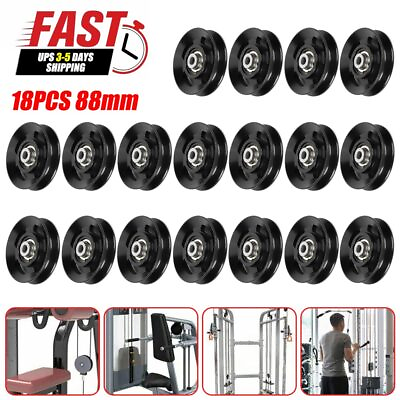 #ad 18x Aluminum Alloy Bearing Pulley Wheel Cable Machine Home Gym Fitness Equipment $174.79