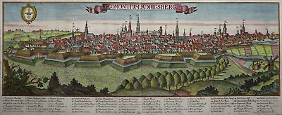 #ad Regomontium. Königsberg Haffner Erben 1755 Very Rares Panorama Kaliningrad $2342.37