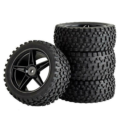 #ad 4Pcs RC Tires amp; Wheel Rims Set 12mm Hex Hub for 1 10 Off Road Car Buggy Truck $20.98