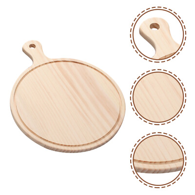 #ad Wooden Pizza Steak Tray with Handle for Serving and Cutting Snacks $16.53