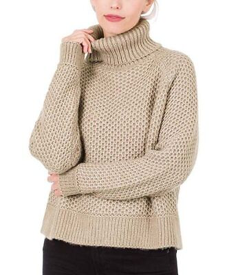 $25 Zenana Ash Mocha Melange Ribbed Trim Turtleneck Sweater Size Small NWOT $16.55