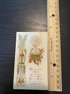 #ad Antique Catholic Prayer Card Religious Collectible 1890#x27;s Holy Card $13.00