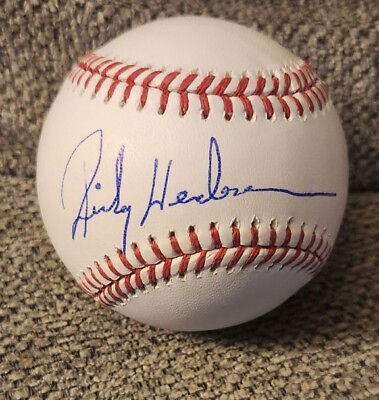 #ad RICKEY HENDERSON SIGNED OFFICIAL MLB BASEBALL METS ATHLETICS BAS BECKETT BM70126 $200.00