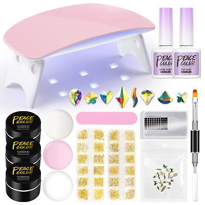UV Poly Gel Nail Kit Nail Gel Extension Kit with UV LED Nail Lamp Manicure Gel $14.00