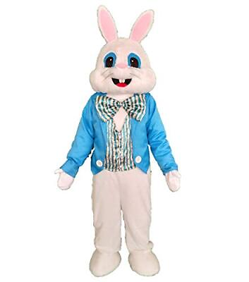 #ad Blue Suit Easter Rabbit Mascot Costume Bunny Adult Easter Fancy Cosplay Costume $60.83
