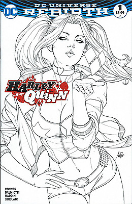 HARLEY QUINN #1 LEGACY EDITION STANLEY ARTGERM LAU LINE ART COVER DC COMICS 2016 $29.99