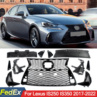 #ad #ad New Upgrade Front Grille For 2017 Lexus IS200t IS250 IS350 F Sport Gloss Black $357.19